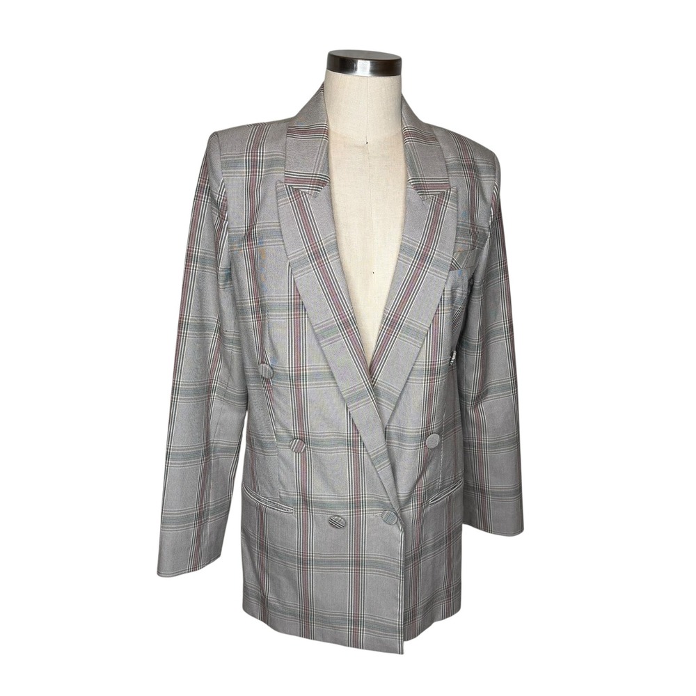 CABI Grey Sunday Blazer Double Breasted Jacket Women's Size 8 Career Office